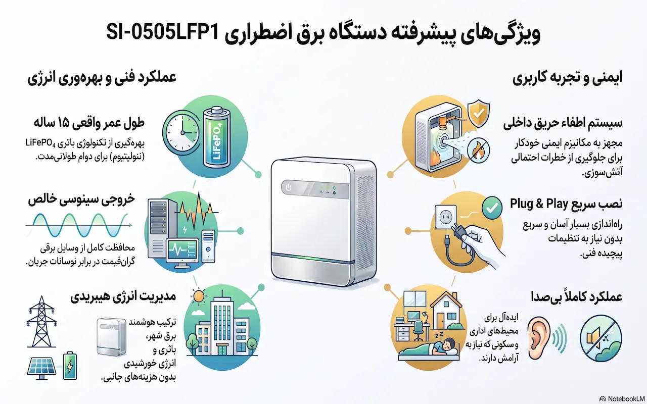 ویژگی های دستگاه SI 0505LFP1 سینرژی