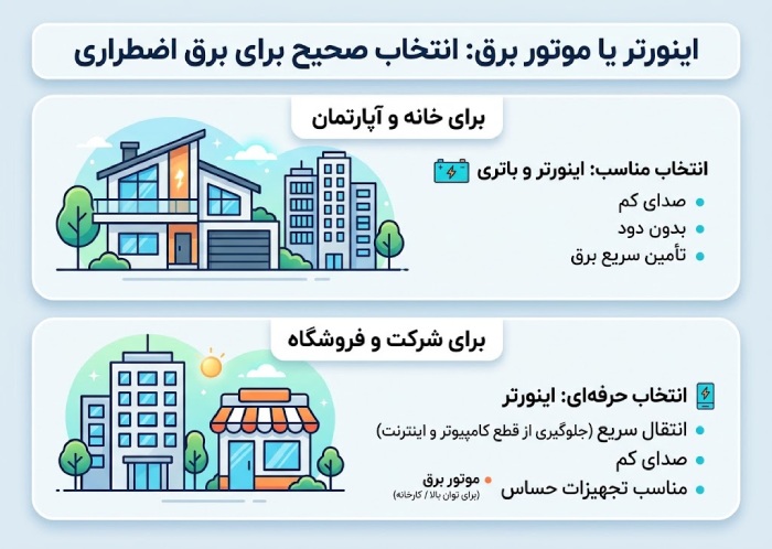 برای خانه اینورتر بهتر است یا موتور برق؟