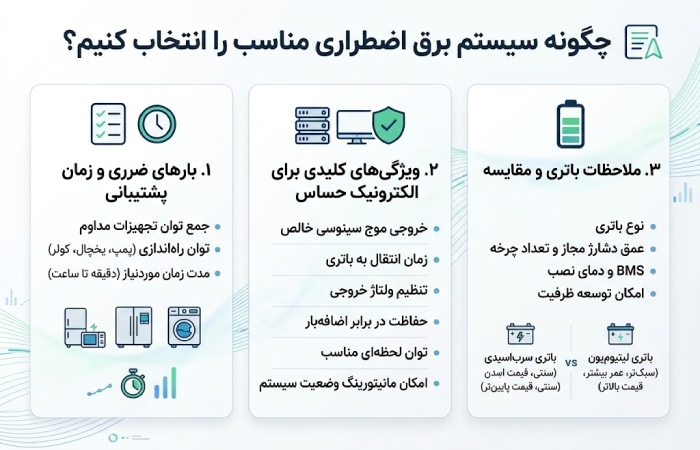 چگونه سیستم برق اضطراری مناسب را انتخاب کنیم؟