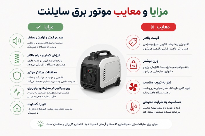 مزایا و معایب موتور برق سایلنت