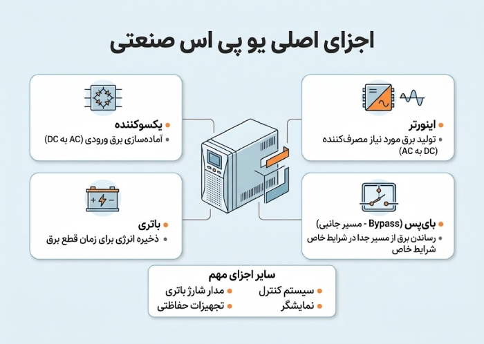 اجزای اصلی یو پی اس صنعتی چیست؟