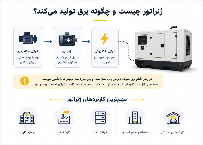 ژنراتور چیست و چگونه برق تولید میکند؟