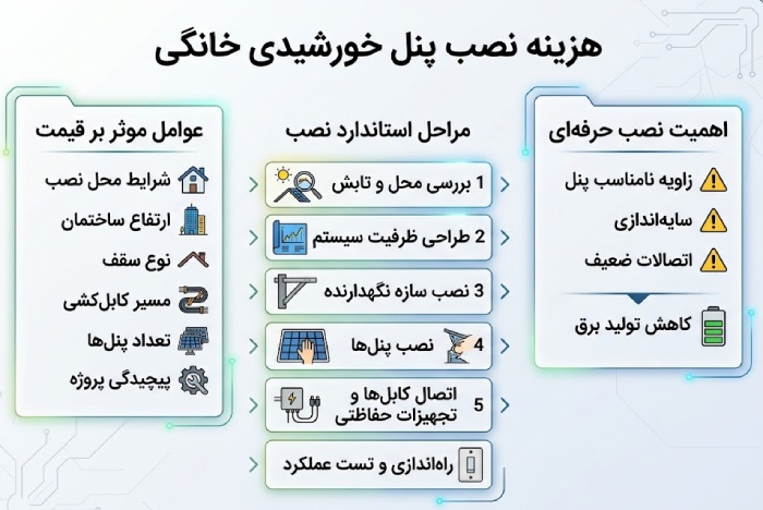 هزینه نصب پنل خورشیدی خانگی چقدر است؟